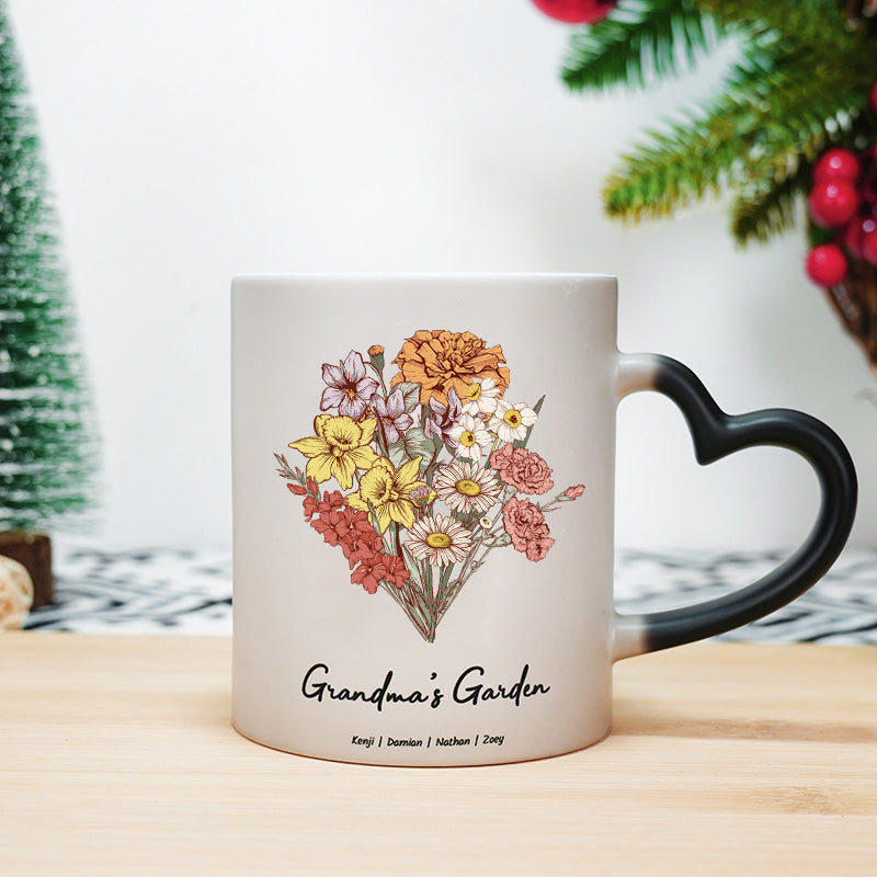 Birth Flower Family Bouquet Custom mug