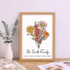 50%OFF⭐️Birth Flower Family Bouquet Personalized Names Frame