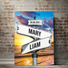 Personalized Canvas Vintage Street Sign for couples