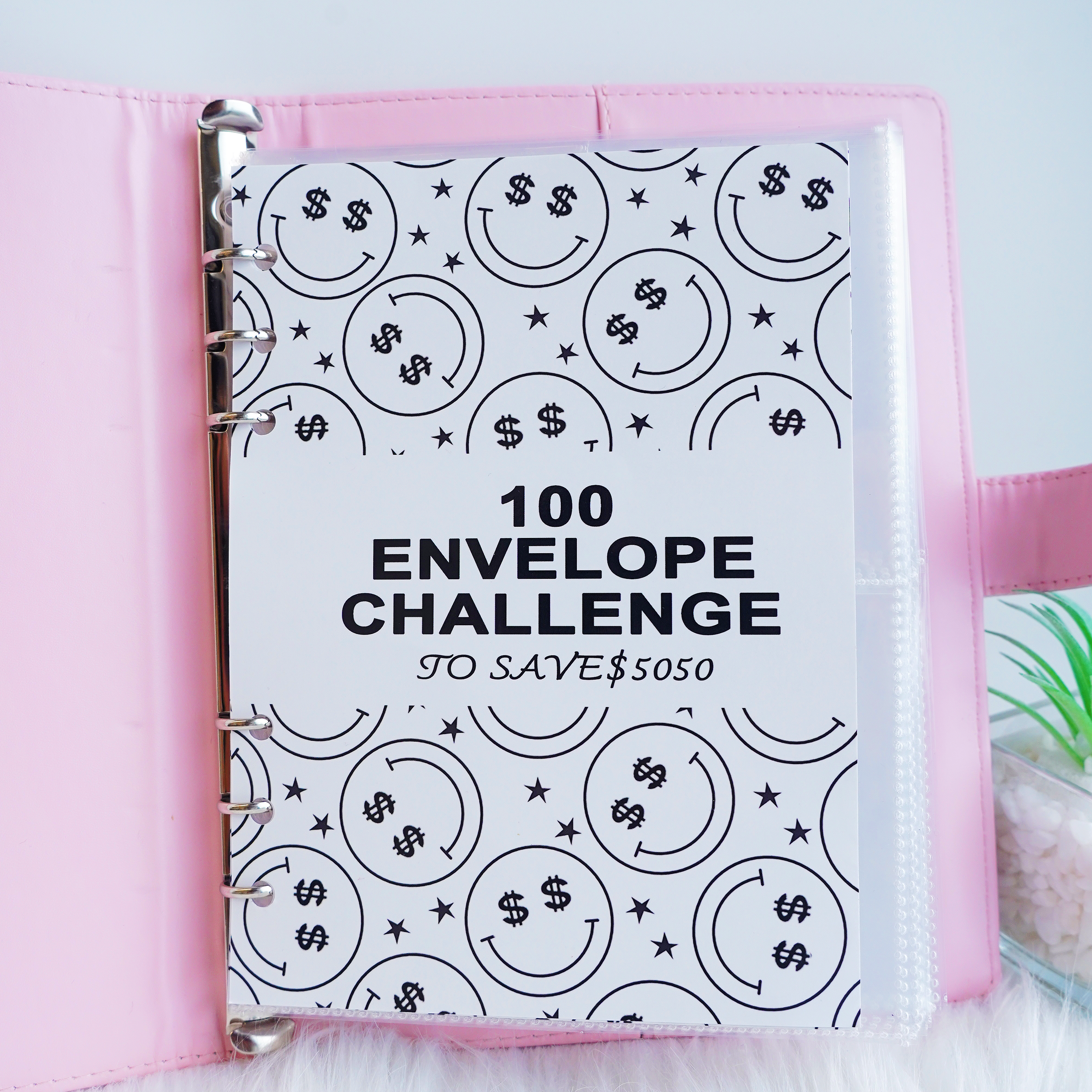 Custom name 100 Envelope Challenge Leather Binder-Easy And fun Way To Save $5,050🔥