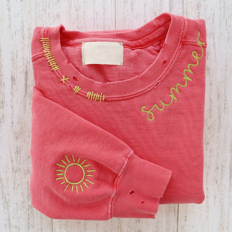 💕Vintage Custom Crew-Embroidered Hand Sweatshirt💕Hoodie