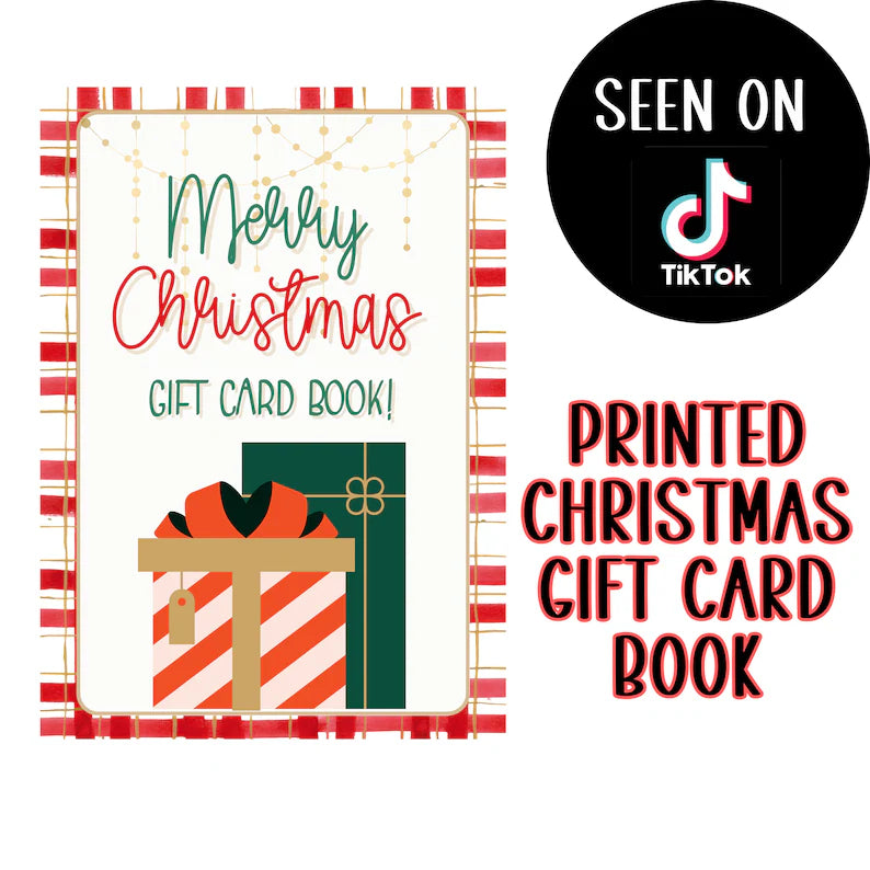 Printed Christmas Gift Card Book