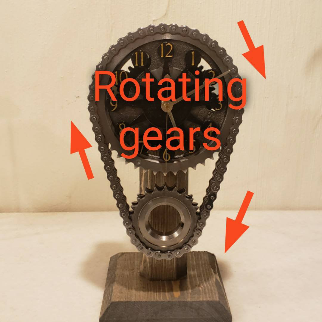 Motorized Rotating Gear Clock