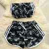 Fashion Contrast Pattern Print Bandeau Shorts Set