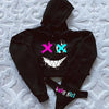 Devil face sweatshirt thong suit