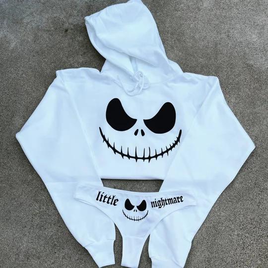 Skeleton Face Printed Sports Suit