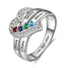 Custom Heart Birthstone Ring