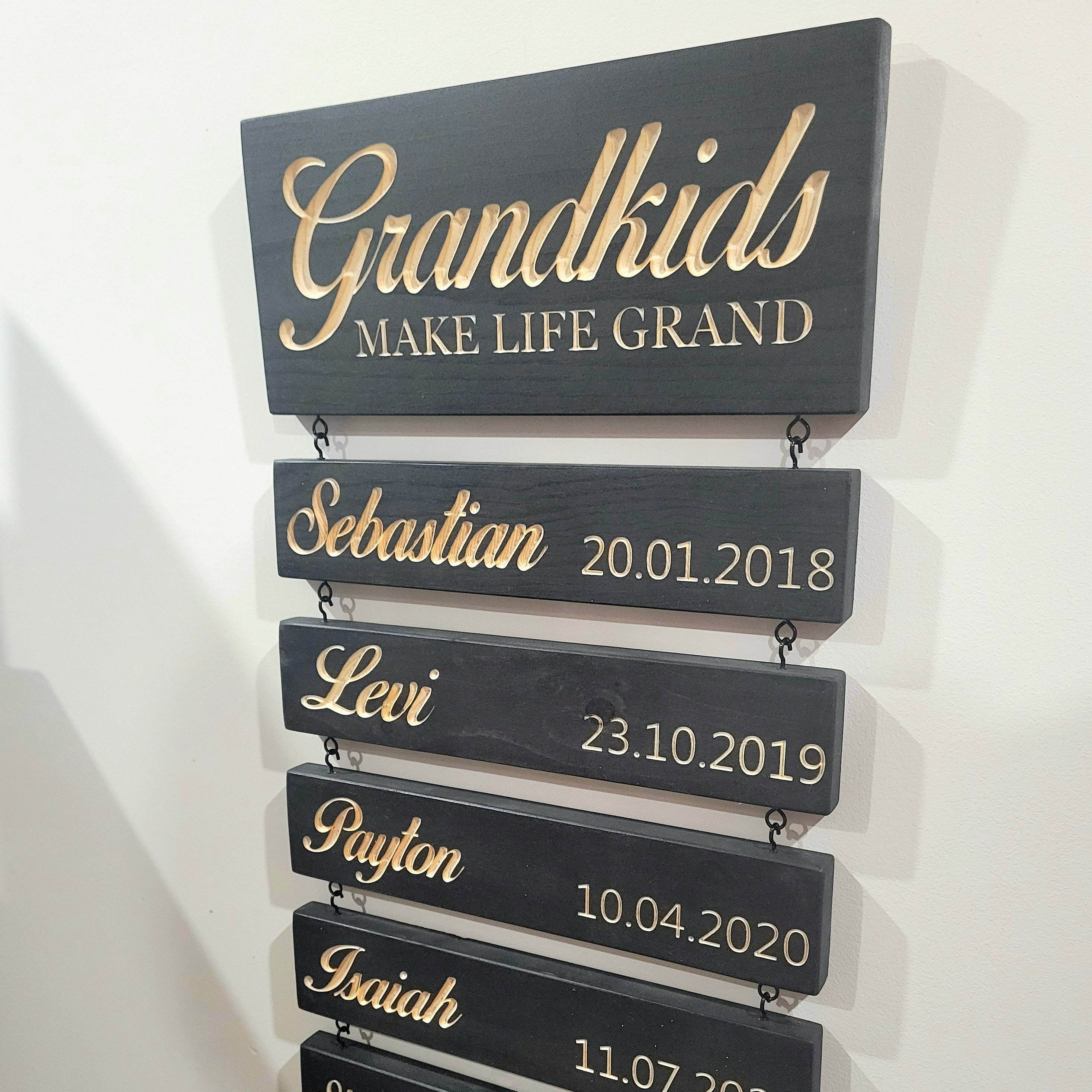 Grandkids Hanging Decor Sign