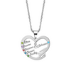 Custom Heart Hand Hug Necklace With Birthstones for Mom