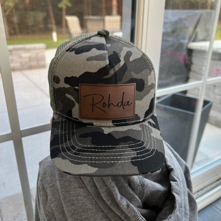 Custom Father & Children Leather Patch Hat