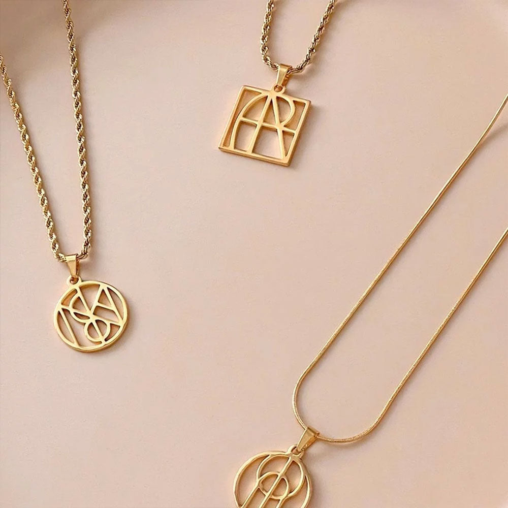 Personalized Unique Design Name Monogram Logo Necklace