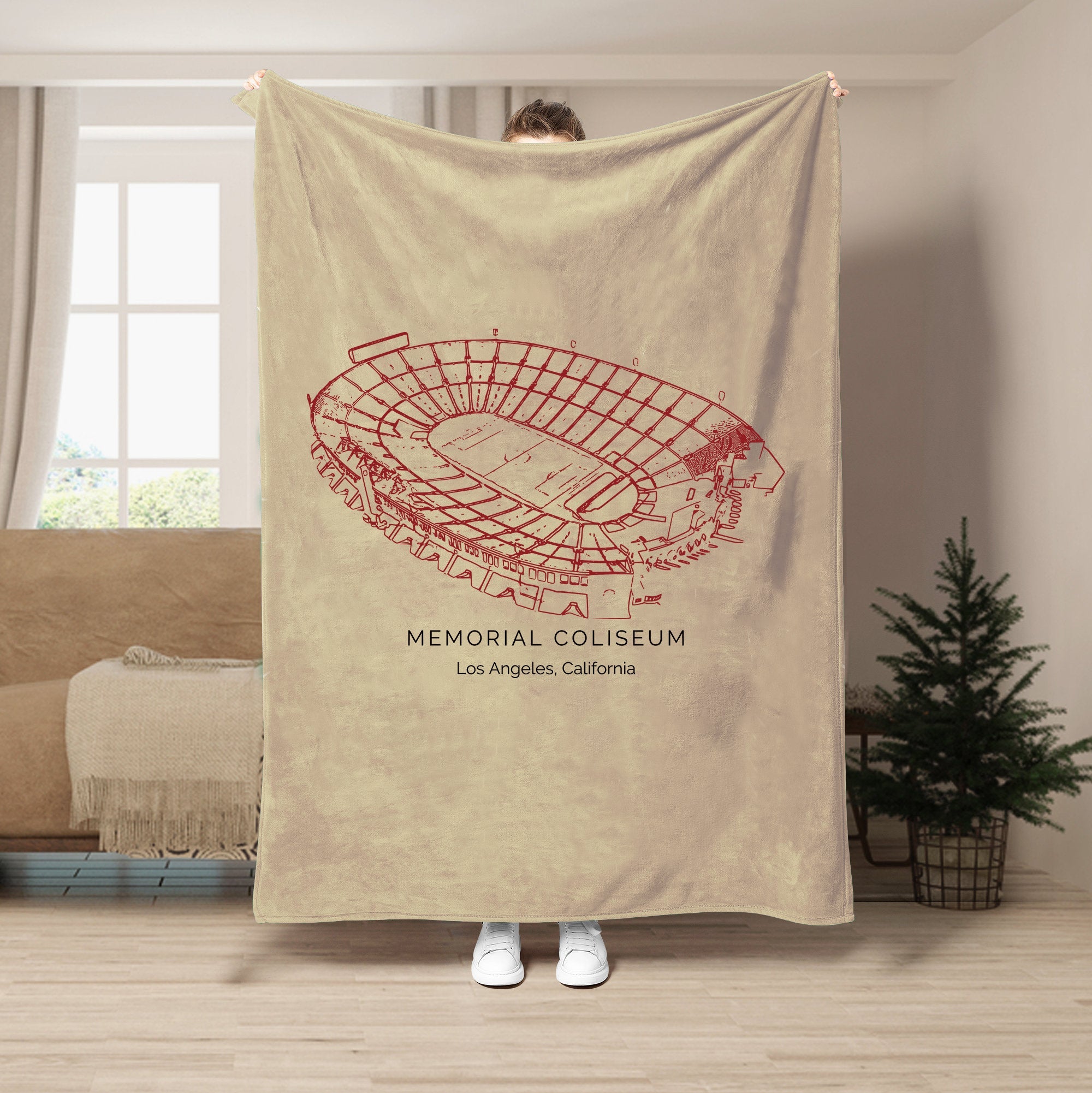 Los Angeles Memorial Coliseum - USC Trojans football,College Football Blanket