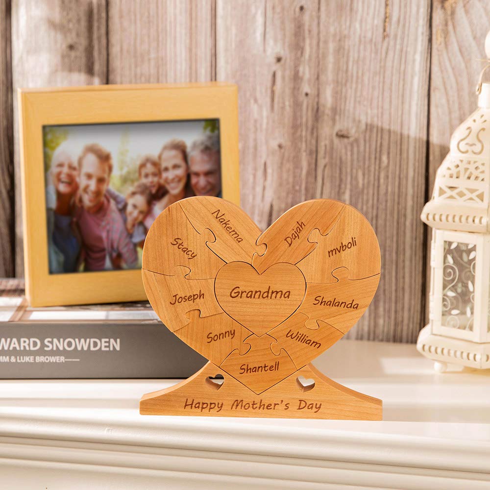 Custom Wooden Name Heart Puzzle