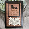 You Are The Piece That Holds Us Together Mom - Personalized Wooden Puzzle Sign