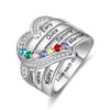 Custom Heart Birthstone Ring