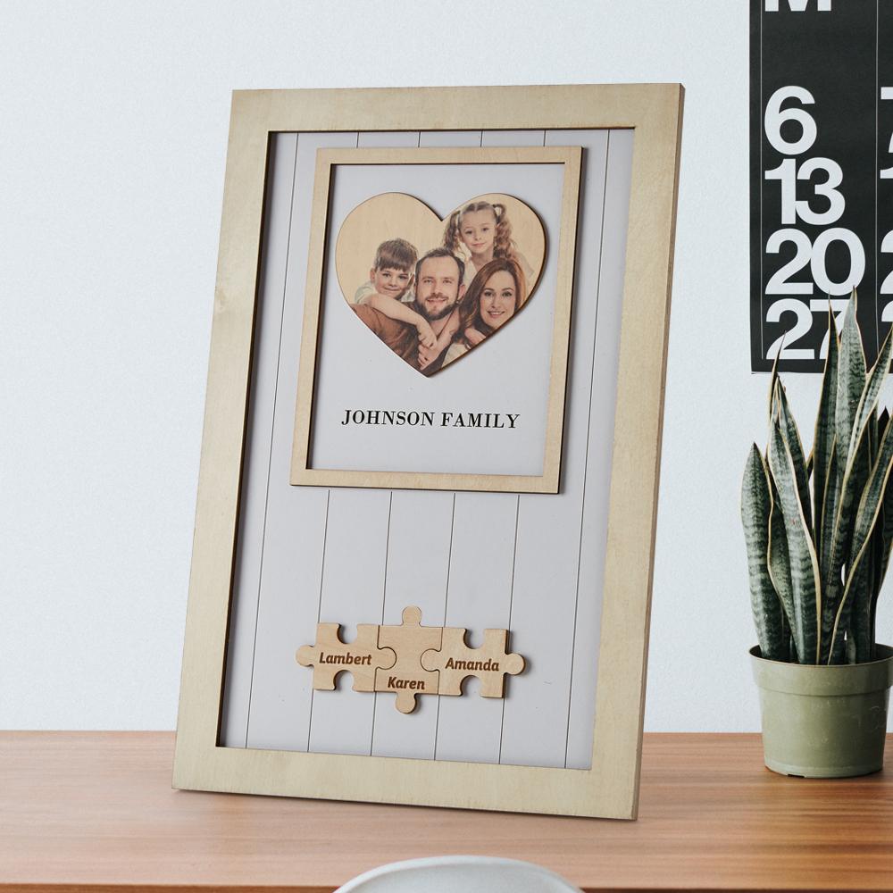 MOTHERS DAY FRAMES PERSONALISED GIFT FOR FAMILY WOODEN HEART PHOTO FRAME