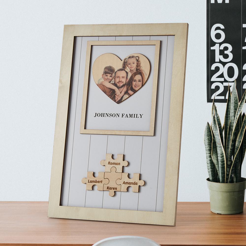 MOTHERS DAY FRAMES PERSONALISED GIFT FOR FAMILY WOODEN HEART PHOTO FRAME