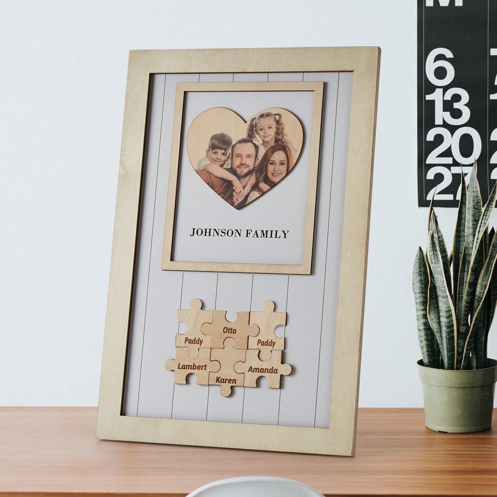 MOTHERS DAY FRAMES PERSONALISED GIFT FOR FAMILY WOODEN HEART PHOTO FRAME