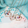 Custom Names Heart Necklace With Birthstones