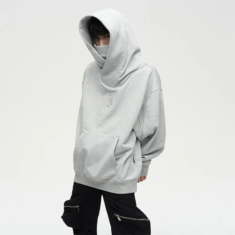 Ninja Double Neckline Cotton Hip Hop Hoodie