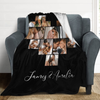 Custom 10 Photos Fleece Blankets Names Blanket for Couple