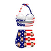 Custom Face Stars and Stripes Strap Personalized Two-piece Bikini Swimsuit