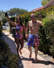 Custom Face American Flag Style A Couple Matching Swimsuit Crew Neck High Waisted Bikini & Swim Shorts Personalized Bathing Suits Beach Outfits