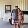 Custom Face Flag Couple Matching Swimsuit