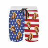Custom Face American Flag Style A Couple Matching Swimsuit Crew Neck High Waisted Bikini & Swim Shorts Personalized Bathing Suits Beach Outfits