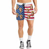 Custom Face Stripe Star Flag Couple Matching Print Swimsuit