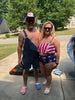 Plus Size Ruffle Bikini-Custom Face Stripe USA Flag