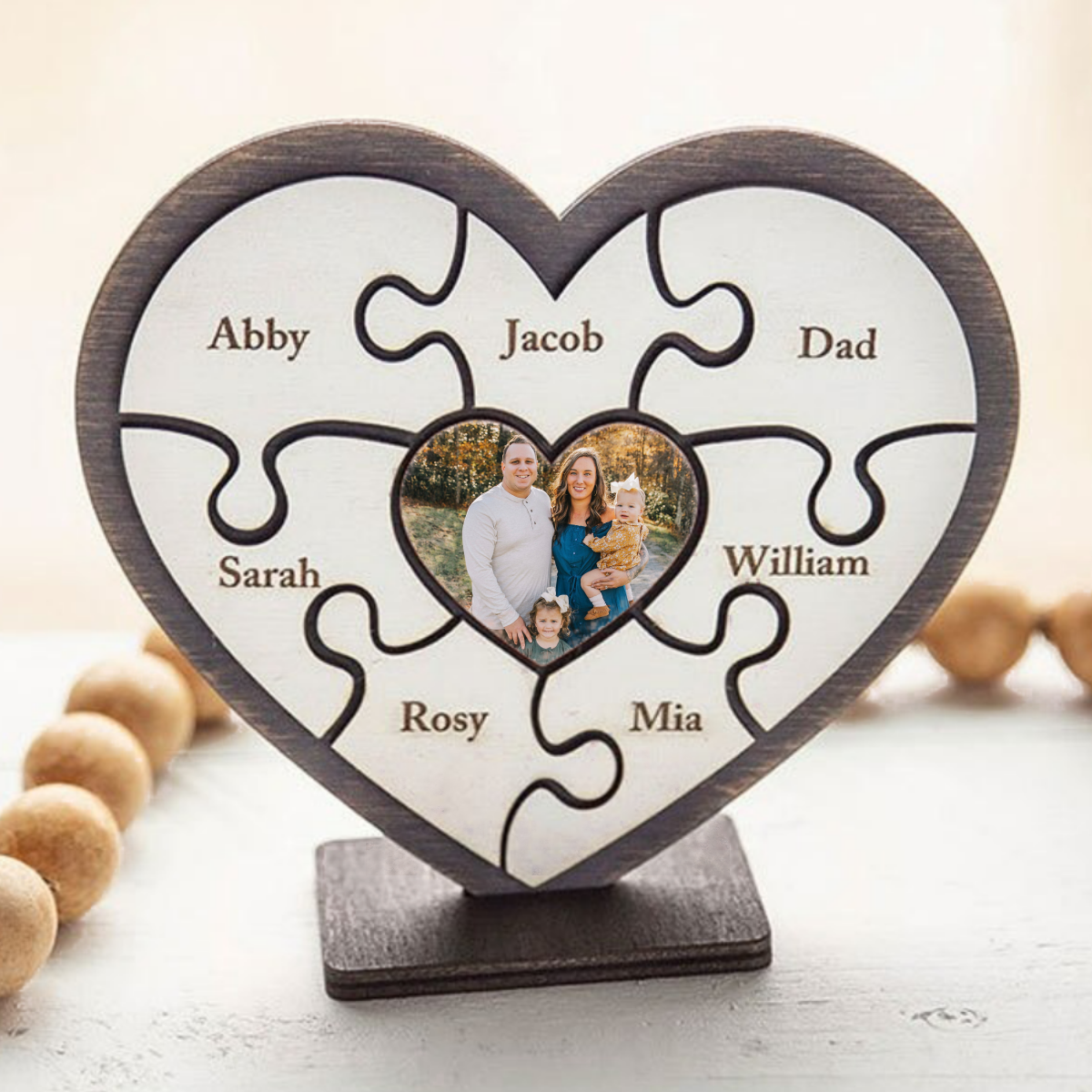 Personalized Heart Puzzle Frame Mom