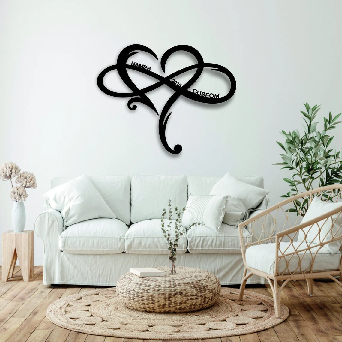 Infinity Couples Monogram Metal Sign