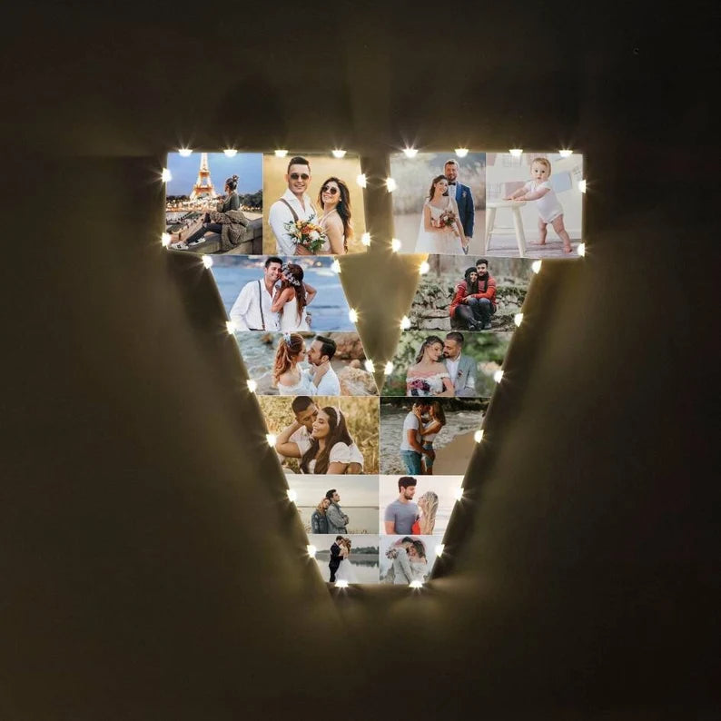 ✨Personalized Letter Photo Collage Lamp Letter  W