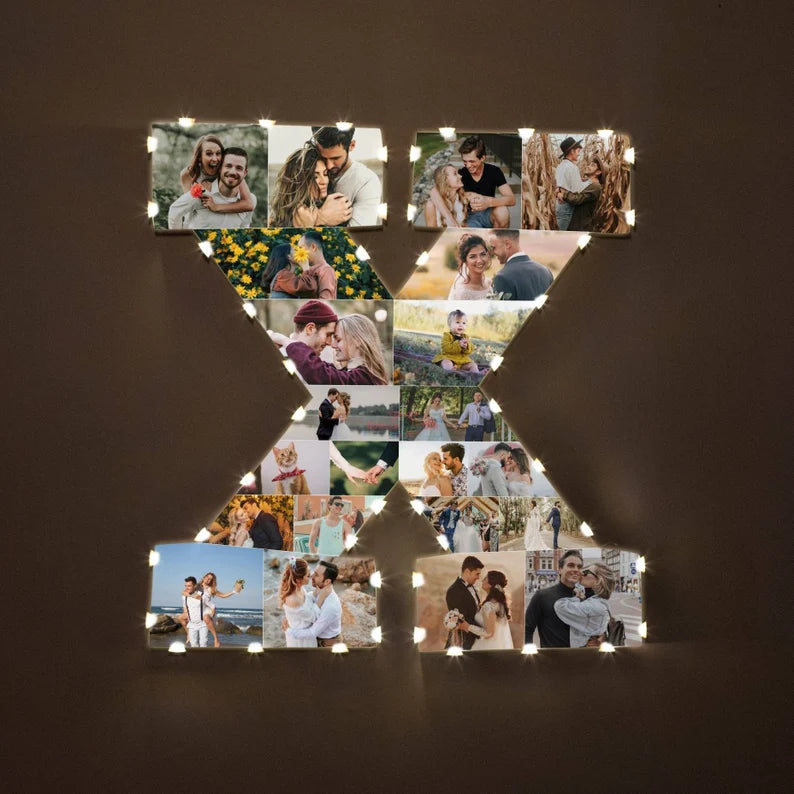 ✨Personalized Letter Photo Collage Lamp Letter  R