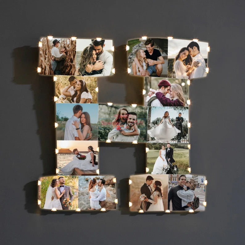 ✨Personalized Letter Photo Collage Lamp Letter  N