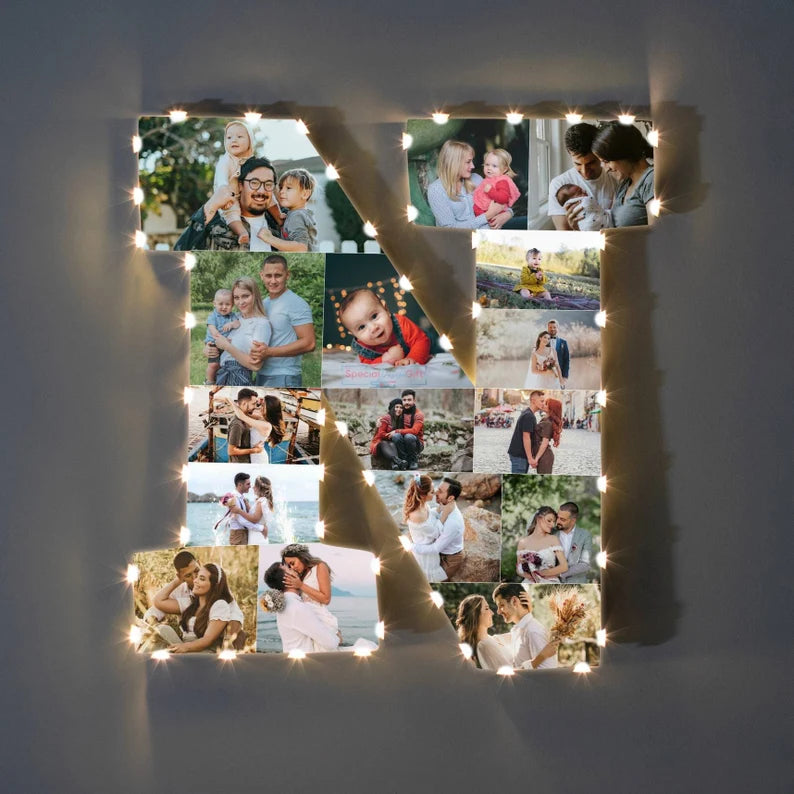 ✨Personalized Letter Photo Collage Lamp Letter  W