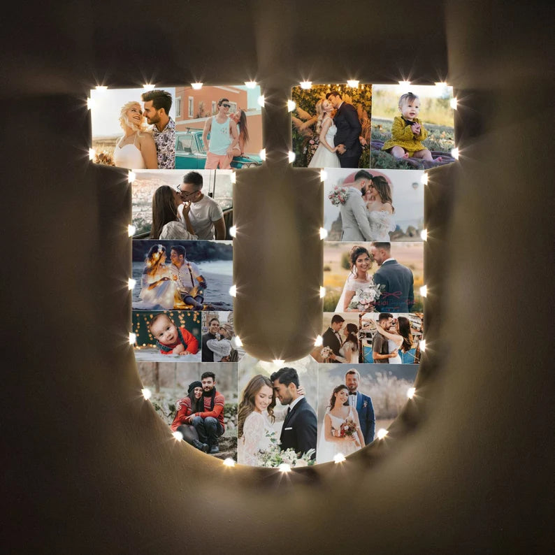 ✨Personalized Letter Photo Collage Lamp Letter G