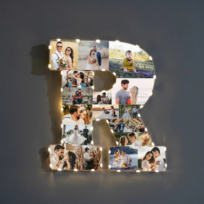 ✨Personalized Letter Photo Collage Lamp Letter A