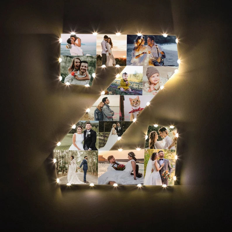 ✨Personalized Letter Photo Collage Lamp Letter A