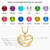 Custom Heart Hand Hug Necklace With Birthstones for Mom