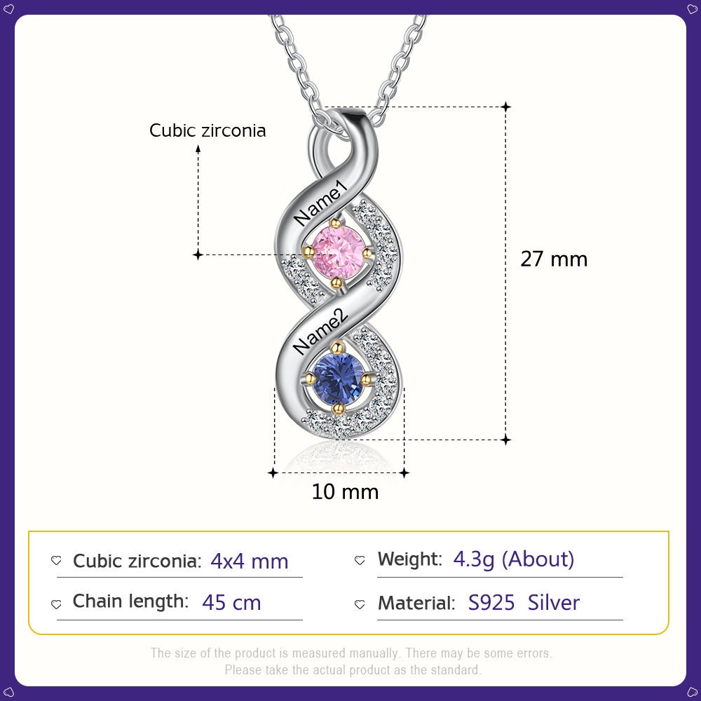 Custom Mothers Rings Necklace with Birthstones