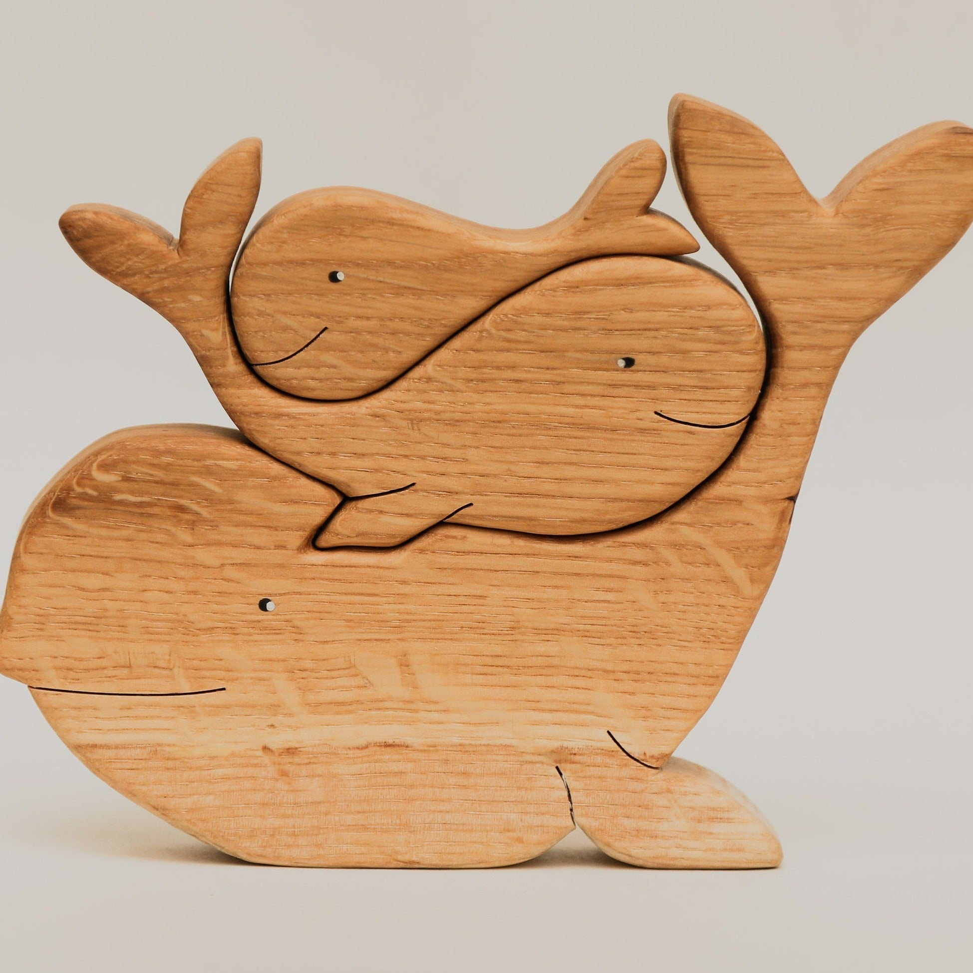 Wooden whales  family puzzle