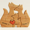 Wooden foxes family puzzle