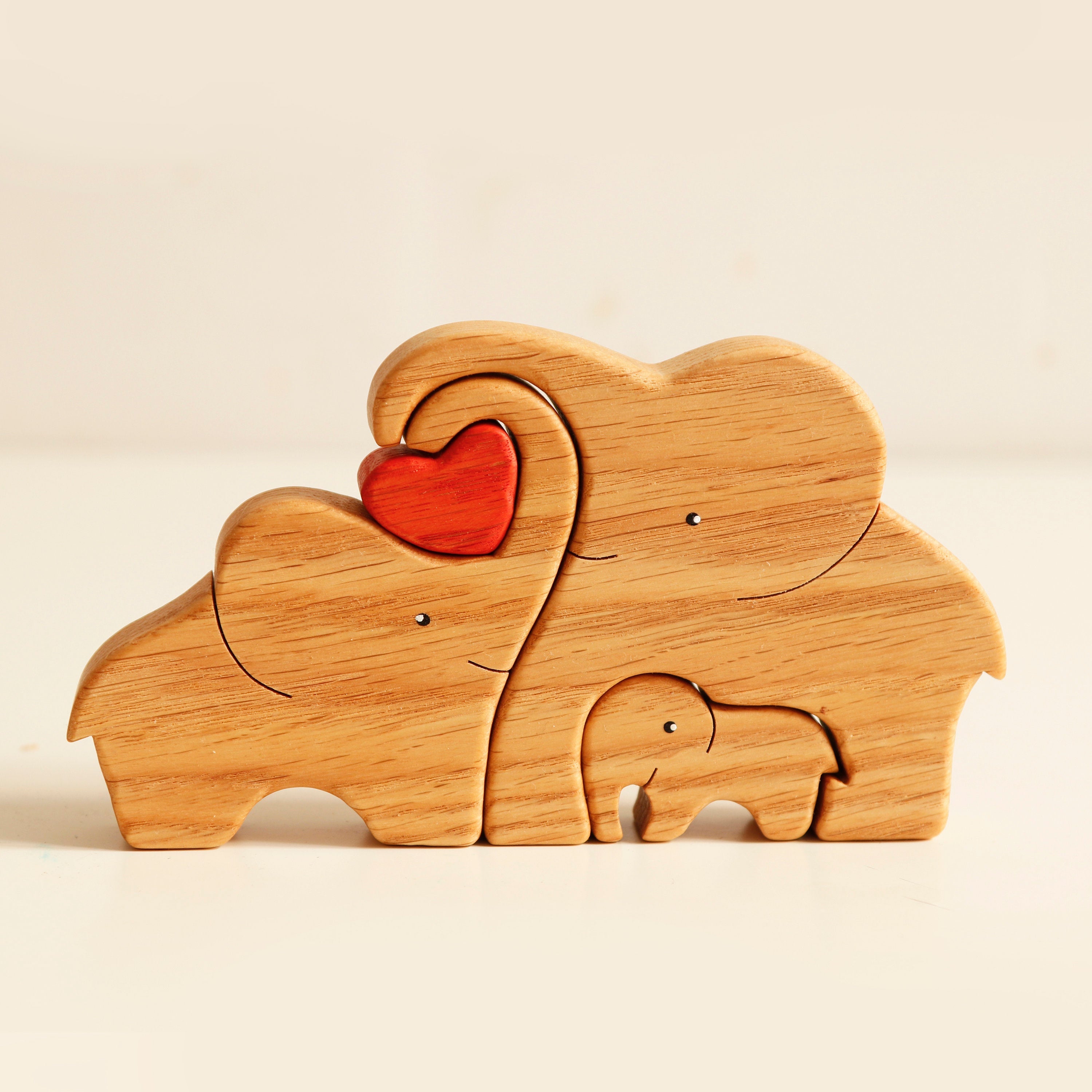 Wooden elephants family puzzle