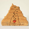 Wooden wolves family puzzle