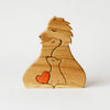 Wooden lion family puzzle