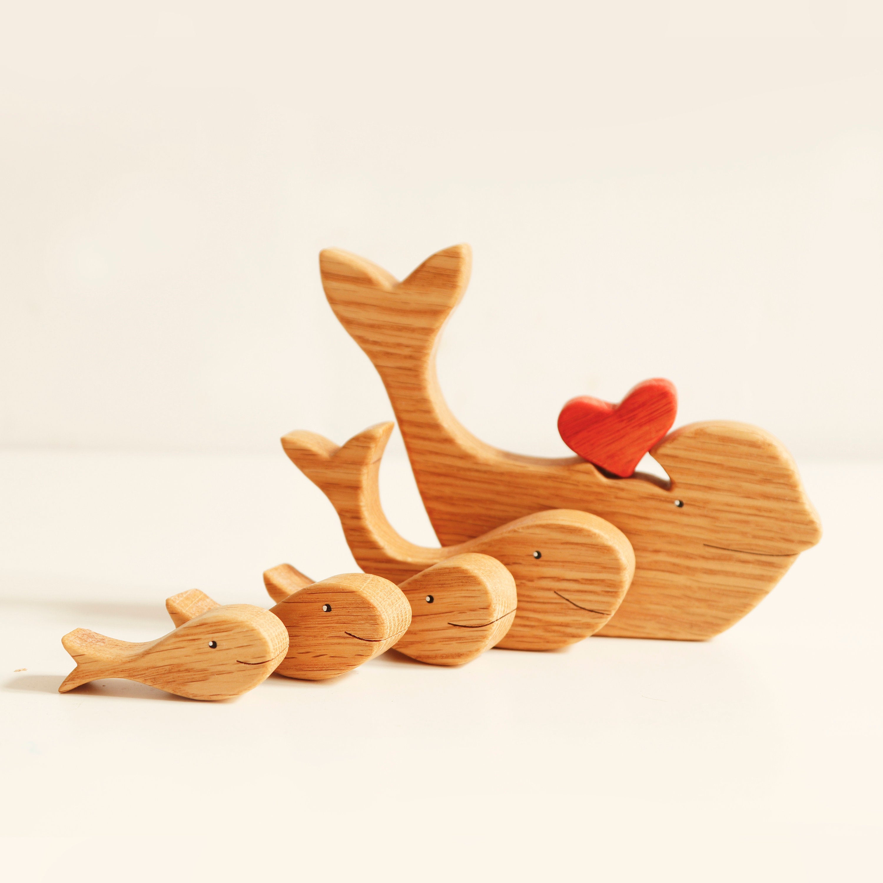 Wooden whales  family puzzle