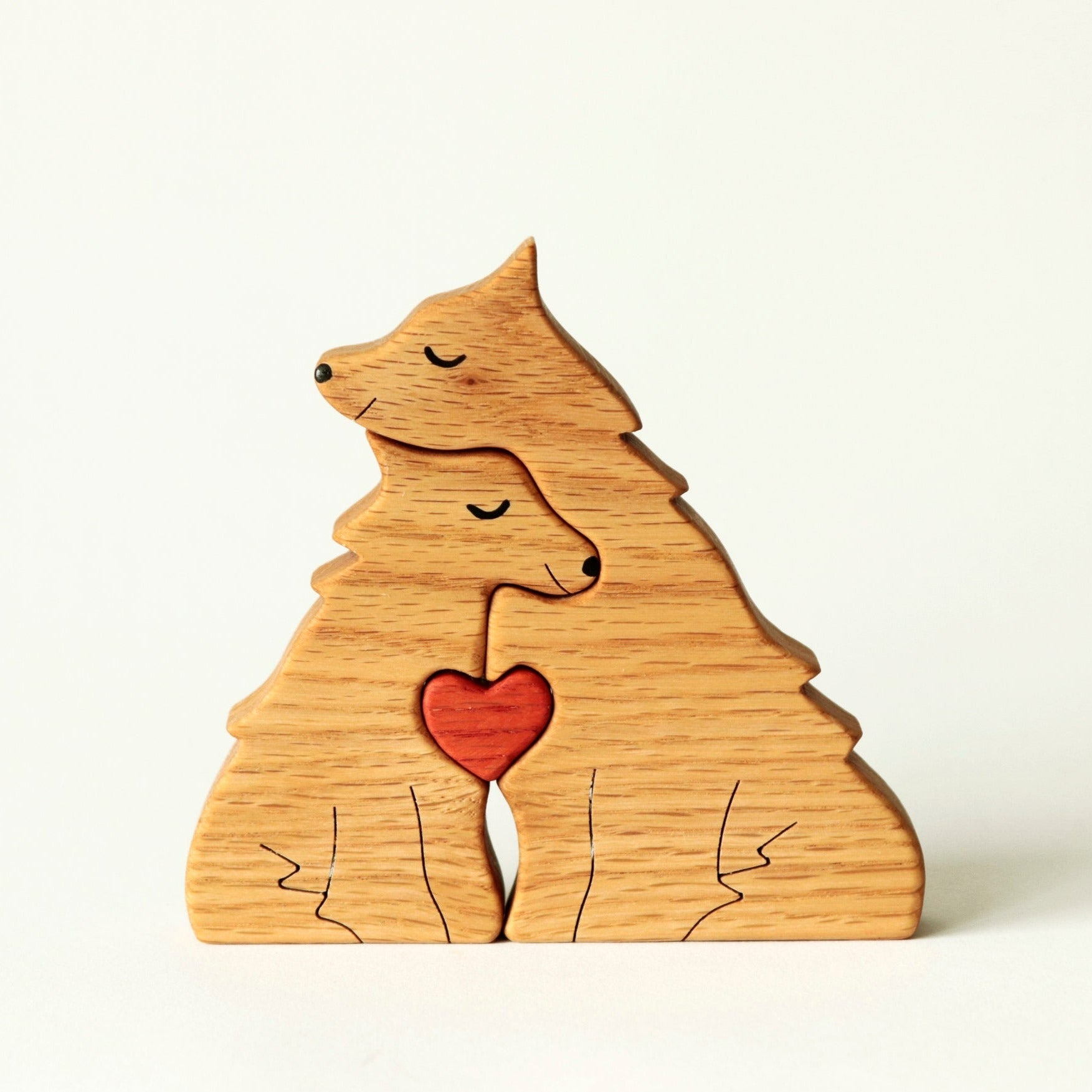 Wooden lion family puzzle