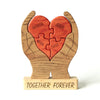 Wooden heart family puzzle